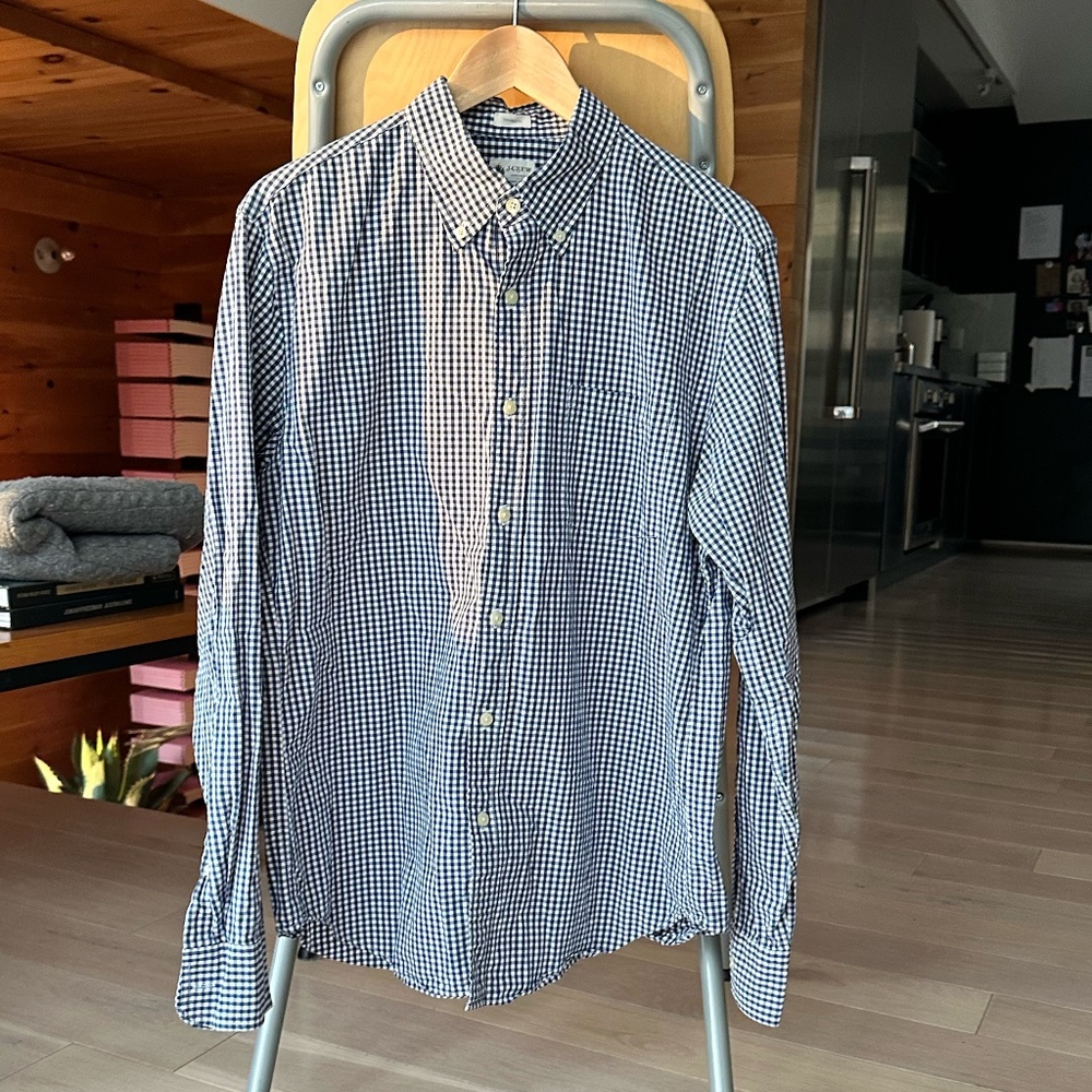 J. Crew Casual  Shirt navy white check